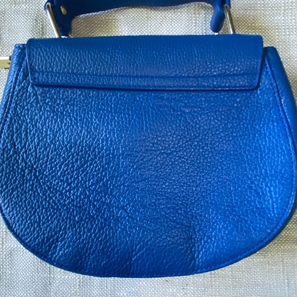 Borse In Pelle Italian Leather Cobalt Blue Small Carry Purse - Picture 3 of 15